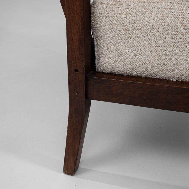 20th Century French Art Deco Upholstered Armchair With Reclining Back For Sale - Image 12 of 18