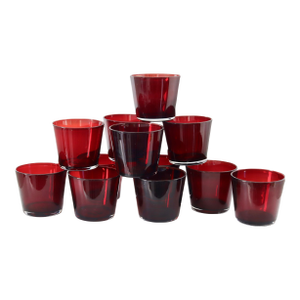 Ruby Red Double Old-Fashioned Glasses - Set of 12