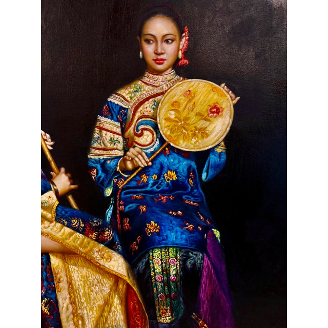 1970s Vintage Reproduction of "Lingering Melodies From the Xunyang River" After Chen Yifei - Signed For Sale - Image 5 of 10
