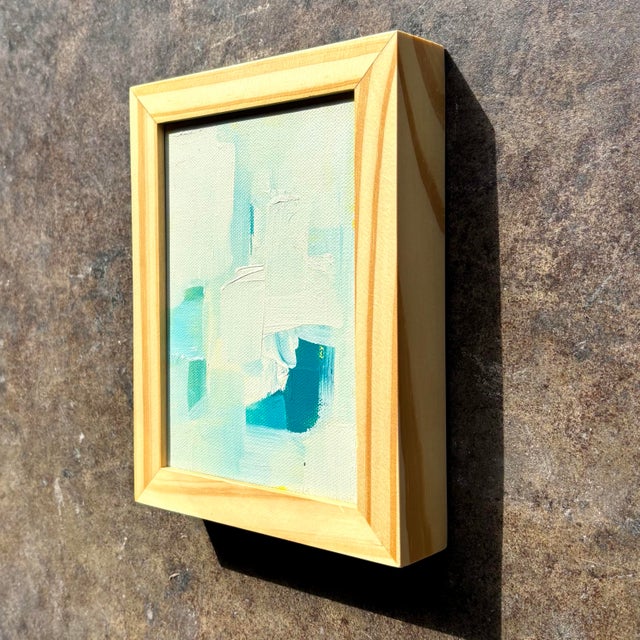 Vintage Boho Miniature Abstract in Wood Frame For Sale In West Palm - Image 6 of 6