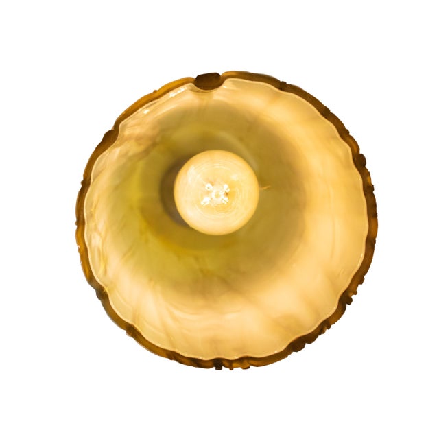 Yellow Set of 4 Mid-Century Murano Tubular Pendant Lights in Amber Cased Over White Glass Inspired by Carlo Nason For Sale - Image 8 of 18