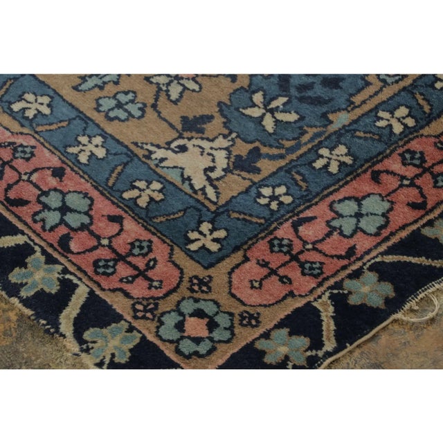 Traditional Antique Chinese Ningxia Square Rug Pair With Flora & Fauna Play - Rug & Kilim For Sale - Image 3 of 9