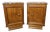 Antique French Oak Bedside Tables with Marble Tops, Set of 2 For Sale