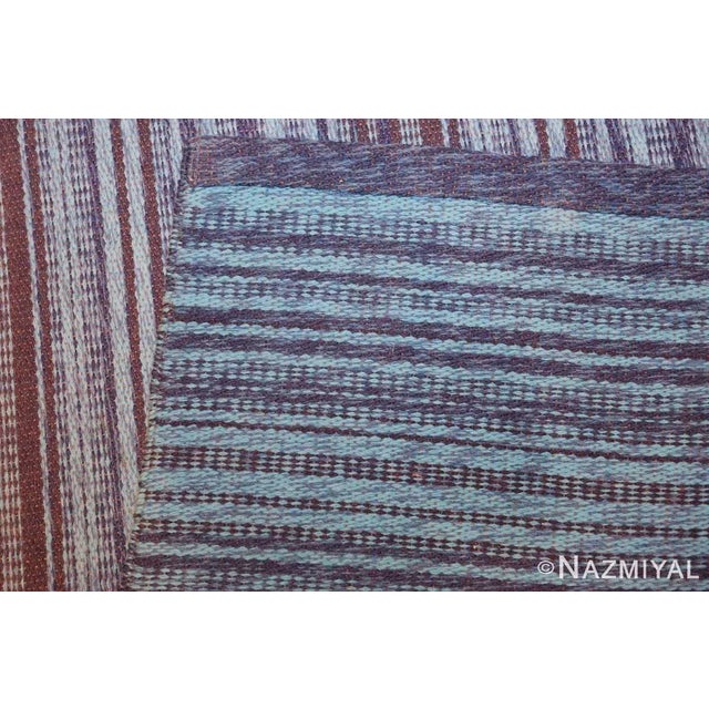 Nazmiyal Collection Vintage Double Sided Blue Swedish Kilim Rug For Sale In New York - Image 6 of 6