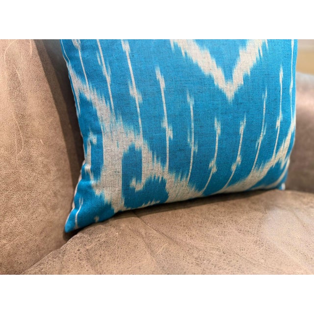 Vintage Silk Ikat Square Cushion Cover For Sale - Image 13 of 13