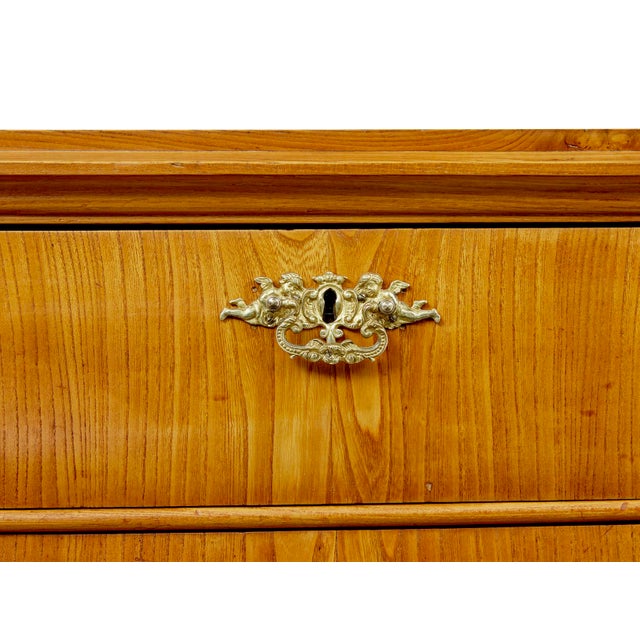 Antique Swedish Chest of Drawers in Carved Elm, 1850, Set of 2 For Sale - Image 4 of 13