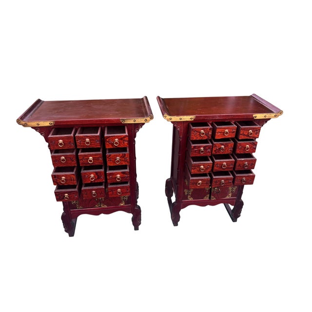 Mid 20th Century Asian Apothecary Cabinets a Pair For Sale - Image 12 of 13