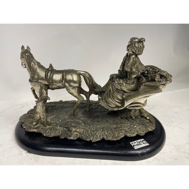 Carriage Sculpture with Horses Laminated in Silver, Italy, 1970s For Sale - Image 10 of 15