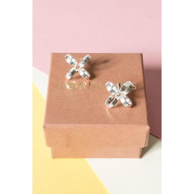 1970s Modernist Silver Earrings from Cecilia Johansson, 1970s, Set of 2 For Sale - Image 5 of 6