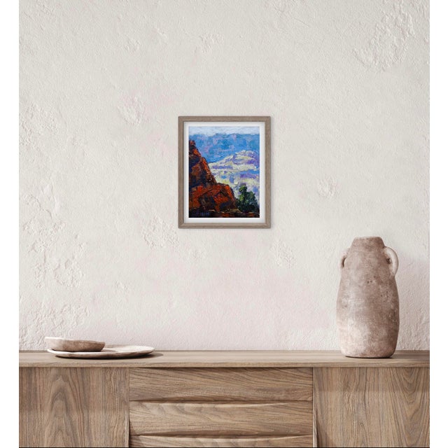 Blue Grand Canyon, Contemporary Impasto Landscape Oil Painting For Sale - Image 8 of 10