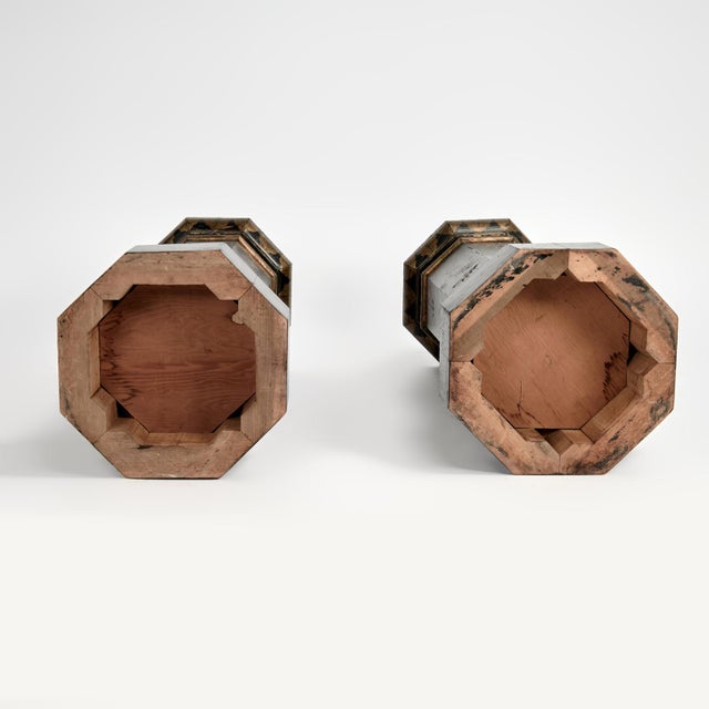 Pair of Antique English Chinoiserie Pedestals For Sale - Image 11 of 11