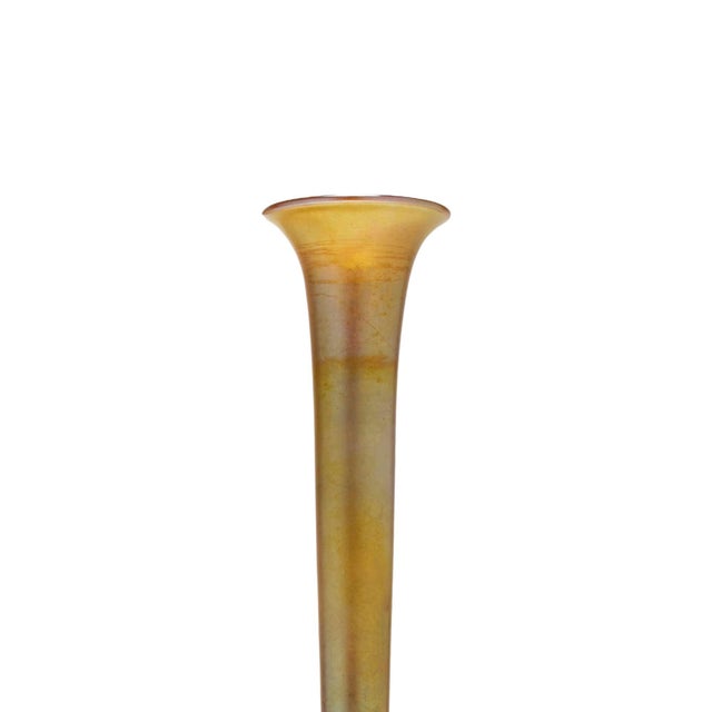 Early 20th Century Tiffany Furnaces Patinated Bronze and Favrile Glass Vase For Sale In New York - Image 6 of 9