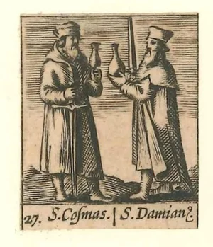 Hieronymus Verdussen, Saints Cosma and Damian, 1640s, Etching