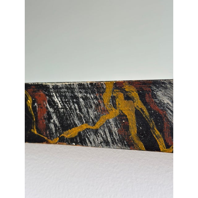 1910s Antique Frame + Mirror With Hand-Painted Marbled Motif, Circa 1910s For Sale - Image 5 of 11