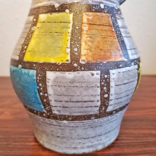 Light Gray Early 60s Jasba Keramik Pitcher Vase Nr. 1207/25 For Sale - Image 8 of 9