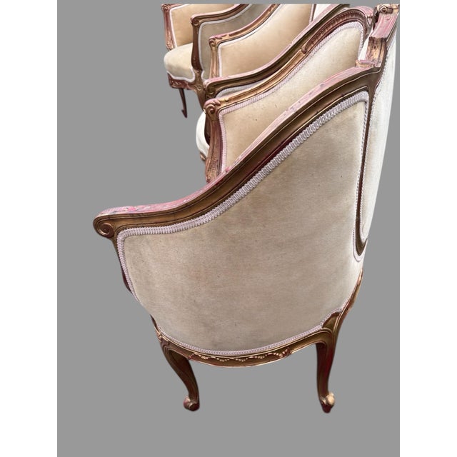 Set of 3 Matching Vintage French or Italian Style Petite Bergere Chairs For Sale - Image 10 of 12