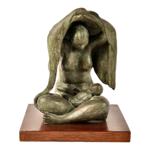 Bronze Sculpture of Mother and Child, Jose Kuri-Brena (Mexican, 1914-2004):