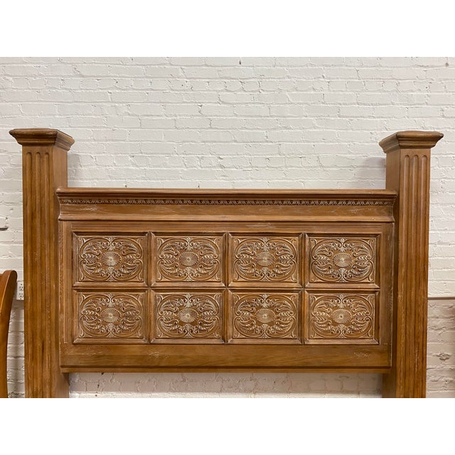 California King Size Drexel Heritage Bel Aire Collection Pine White Wash Bed Frame Chairish