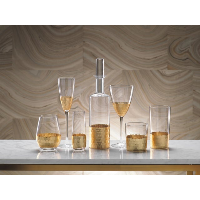 Vitorrio Gold Glass Tumbler, Set of 6 Chairish