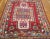 Tribal 1930s Ruby Red Abstract Tribal Antique Caucasian Kazak Rug 4'4" X 5'3" Knotted Wool Carpet For Sale - Image 3 of 9