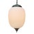 White Aged Brass and White Mat Opaline Glass Pendant Light For Sale - Image 8 of 9