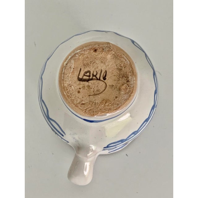 Late 20th Century Vintage Spanish Handmade, Hand Painted Petite Pottery Pitcher, by Internationally Known Spanish Potter, Lario For Sale - Image 5 of 12