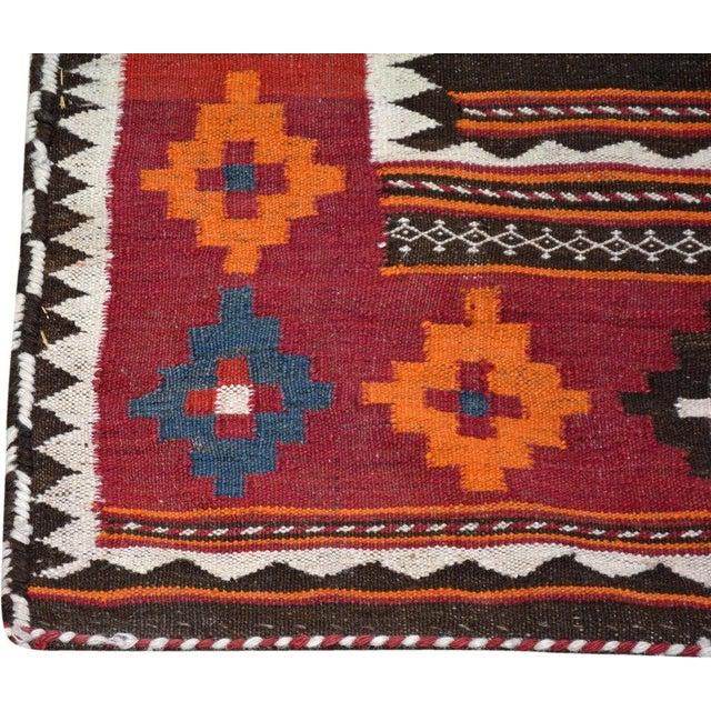 Islamic Vintage Afghan Professional Hand Knotted Kilim, 3'8x3'10 For Sale - Image 3 of 4