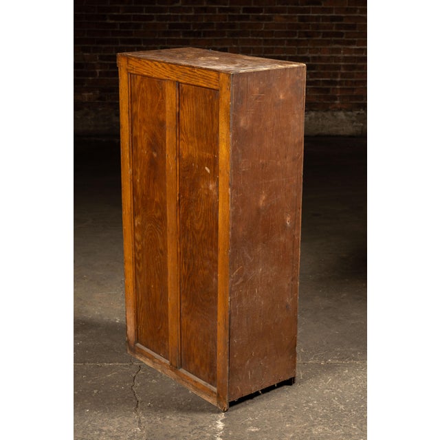 Early 20th Century Antique Oak 4-Drawer Filing Cabinet For Sale - Image 5 of 10