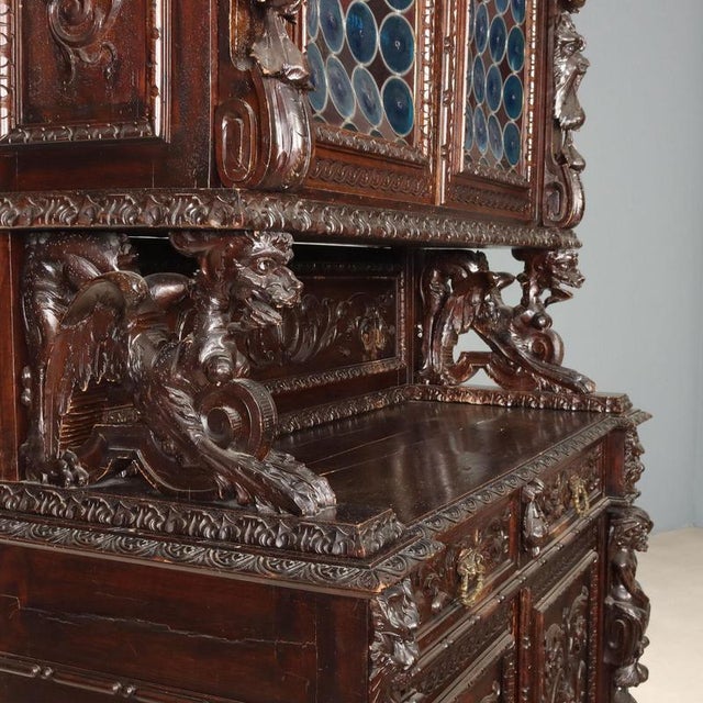 19th Century Neo-Baroque Walnut Sideboard, Italy For Sale - Image 3 of 16