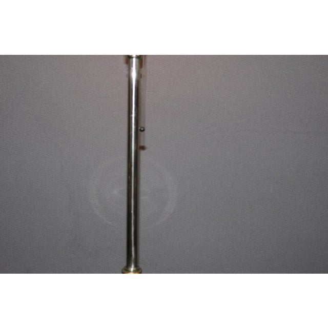 Large Art Deco Lamp in Nickel-Plated Brass and Opaline Glass For Sale - Image 4 of 10