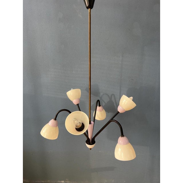 Mid-Century Lilac Spider Lamp, 1950s For Sale - Image 5 of 11