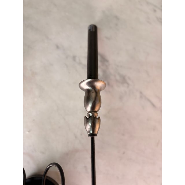 Contemporary Black Iron Two Arm Candelabra Wall Sconce - a Pair For Sale - Image 4 of 8