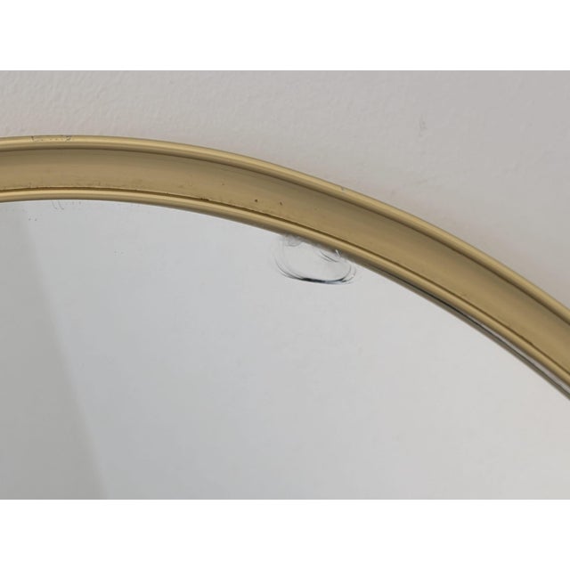 Large Vintage Minimalist Oval Mirror in Gold Brass Frame, 1975 For Sale - Image 6 of 9