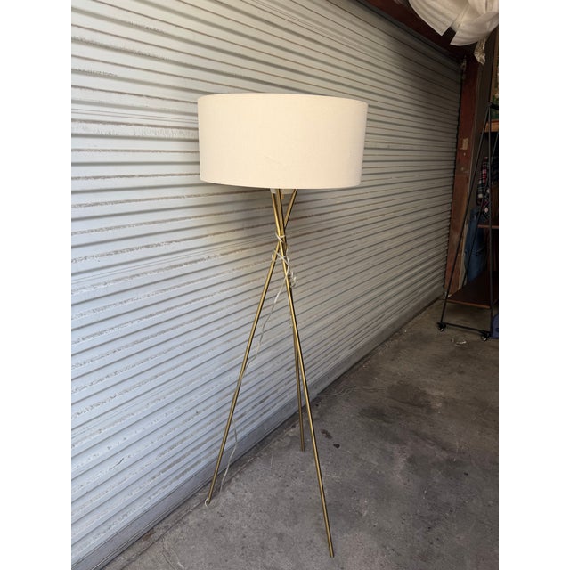 West Elm Mid 20th Century West Elm Americana Tripod Floor Lamp For Sale - Image 4 of 5