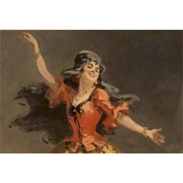 Péan René, Dancer, Original Gouache, 1920s-1940s, Framed For Sale - Image 3 of 8