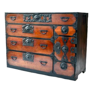 Antique Japanese Meiji Period Sendai Isho-Dansu Tansu