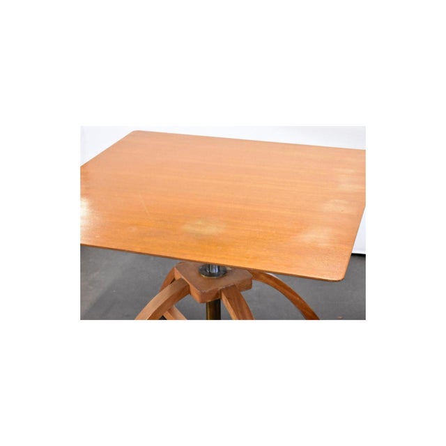 Brown Saltman Prototype Brown Saltman Adjustable 18 to 28 Inches Tall Coffee and Card Table Pat. April 7, 1953 For Sale - Image 4 of 7