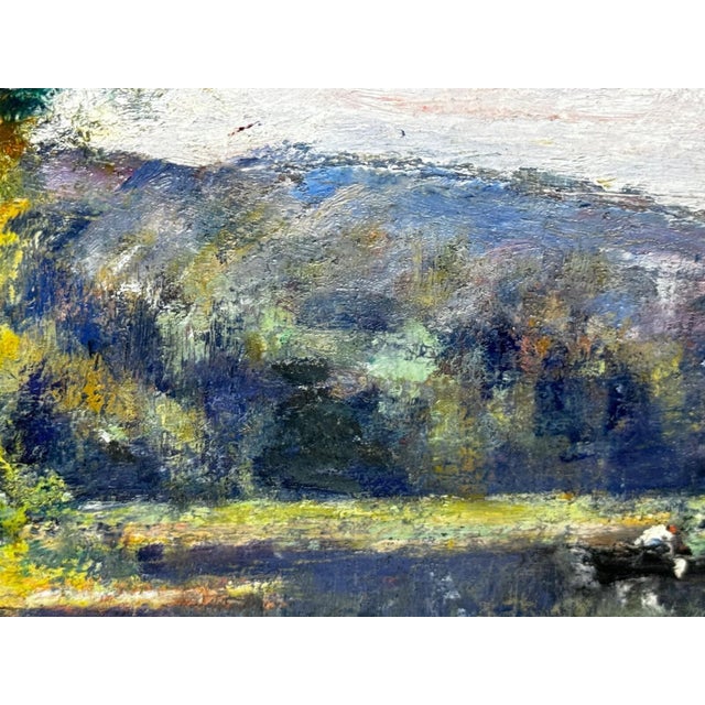 French Impressionist Oil Painting Fisherman on the River Orne, Normandy — C. 1920 Signed by André Prévot-Valéri For Sale - Image 14 of 18