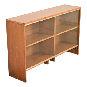 Paul McCobb for Calvin Linear Group Sliding Door Bookcase Cabinet, 1950s