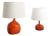 Mid-Century French Red Apple Ceramic Lamps by Jacques & Dani Ruelland, France, 1960s, Set of 2 For Sale