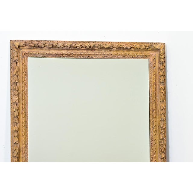 Wood French 18th Century Hand-Carved Frame with New Mirror Plate For Sale - Image 7 of 14