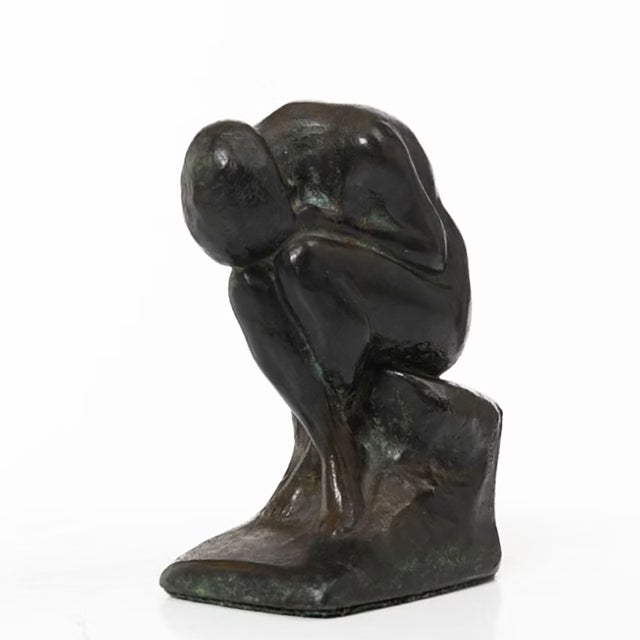 Sorrow Sculpture in Patinated Bronze by Halvar Frisendahl, 1917 For Sale - Image 4 of 6