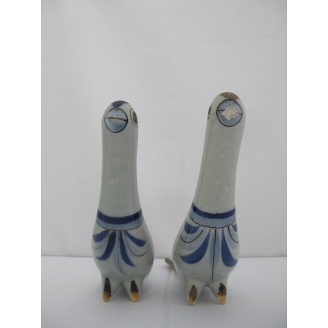 Ken Edwards El Palomar Blue Tonala Mexico Folk Pottery Dove Bird Figurine Pair For Sale - Image 4 of 15