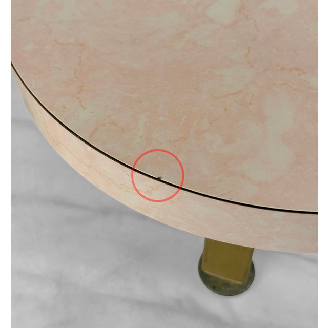 Mid-Century Pink Marbled Formica Round Plant Stand For Sale - Image 6 of 8