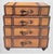 Vintage Stacked Graduated Luggage Leather Grasscloth Ralph Lauren Style 4 Drawer Chest For Sale - Image 10 of 16