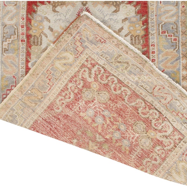 Textile Vintage Circa 1940 Turkish Oushak Runner Rug , 2'11 X 11' For Sale - Image 7 of 9
