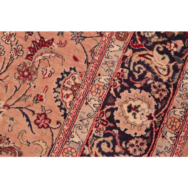 1990s Shabby Chic Floral 1990's Pak-Persian Pink/Blue Wool Rug - 6'2'' X 9'4'' For Sale - Image 5 of 9