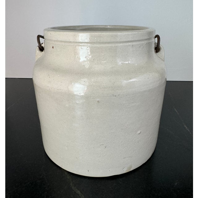 Antique Stoneware Vessel With Handle For Sale In Portland, ME - Image 6 of 7