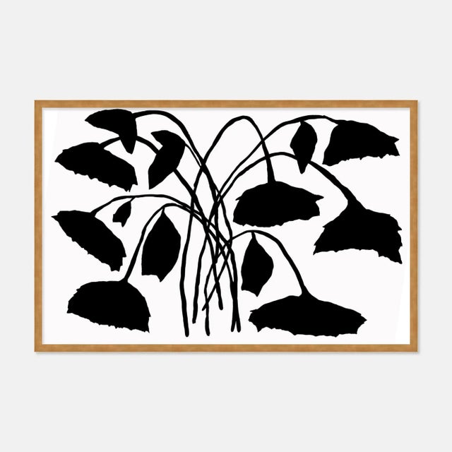 Contemporary Sunflower by Kate Roebuck in Gold Framed Paper, XS Art Print For Sale - Image 3 of 3