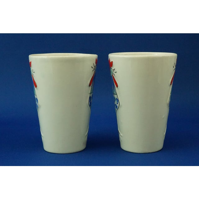 Ceramic Cups with Bas-Relief Roosters from Sicas, Sesto Fiorentino, Italy, 1940s, Set of 2 For Sale - Image 4 of 17